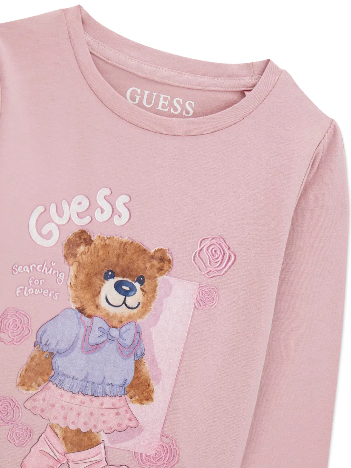 Блузка стандартного кроя для девочки Guess, розовый — фото 3