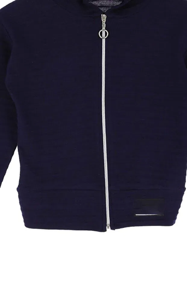 Детский кардиган для девочек с капюшоном Basics Arydy, Navy Blue — фото 3