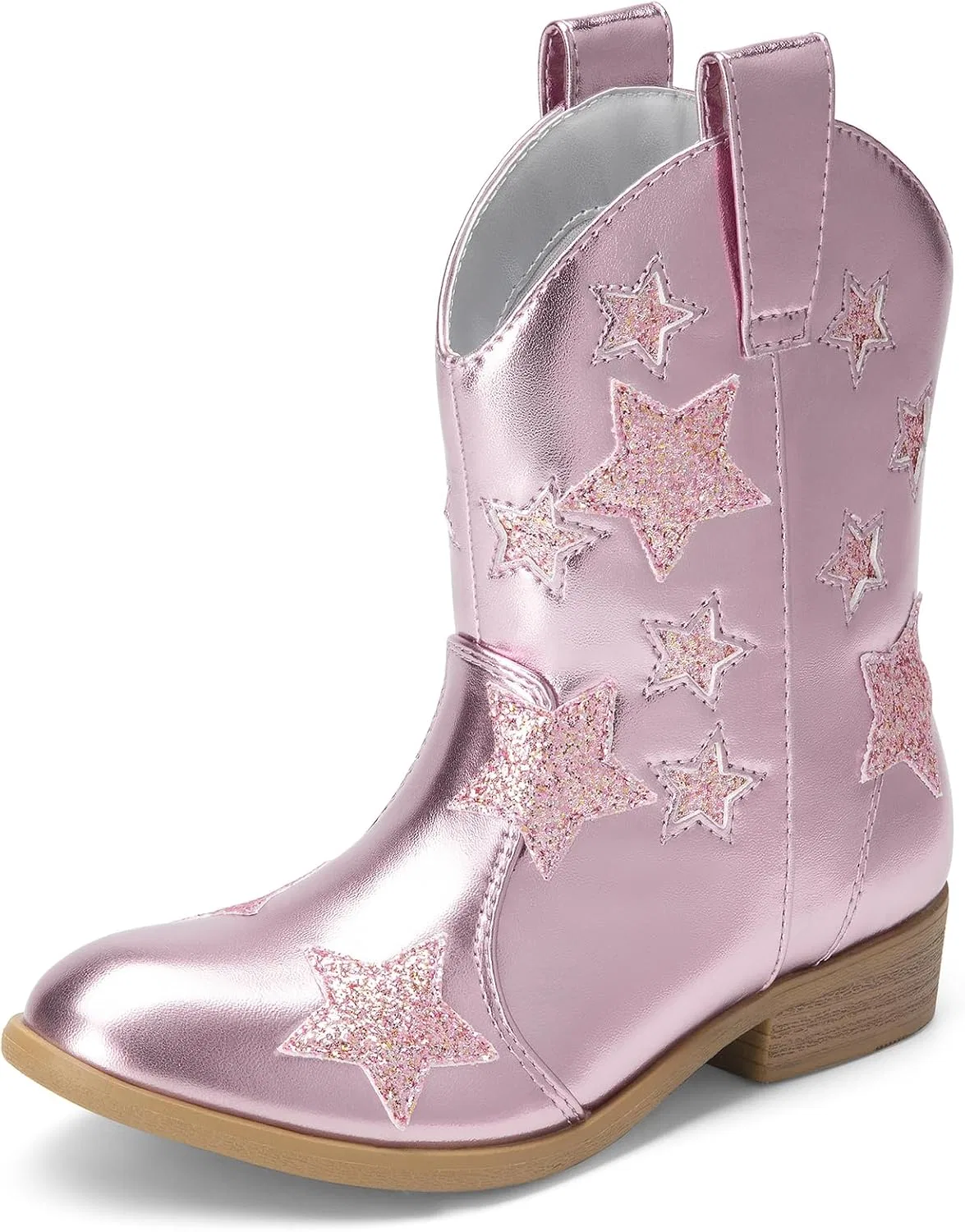 Детские сапоги для девочек с блестками и звездами Cowboy DREAM PAIRS, Pink