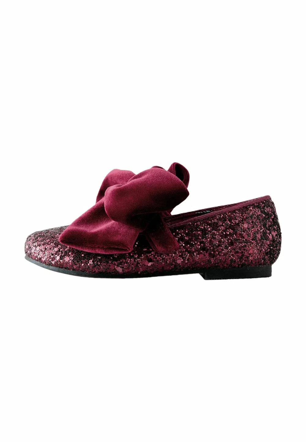 Обычный крой - туфли-мэри-джейн - балетки с ремешком на щиколотке Next, Burgundy Red Glitter Big Bow