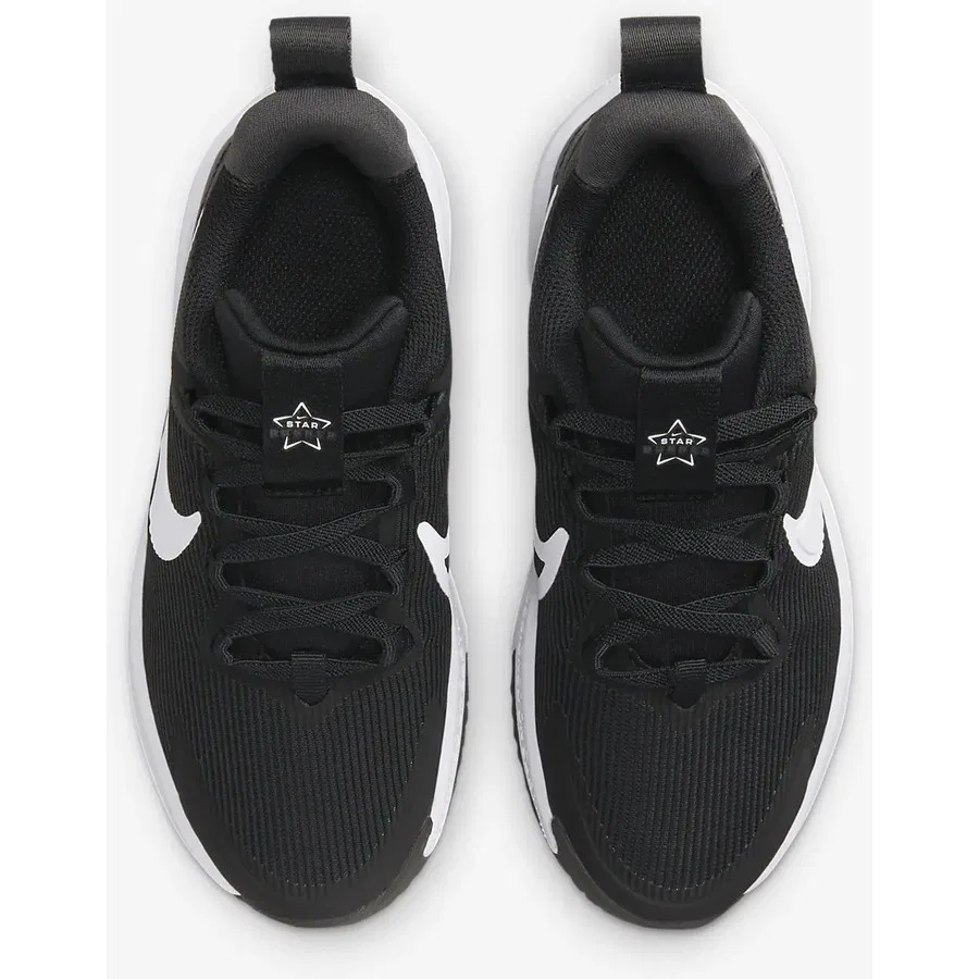 Кроссовки детские с длинным шнурком Nike Star Runner 4 NN, Черно-серо-серебристый — фото 4