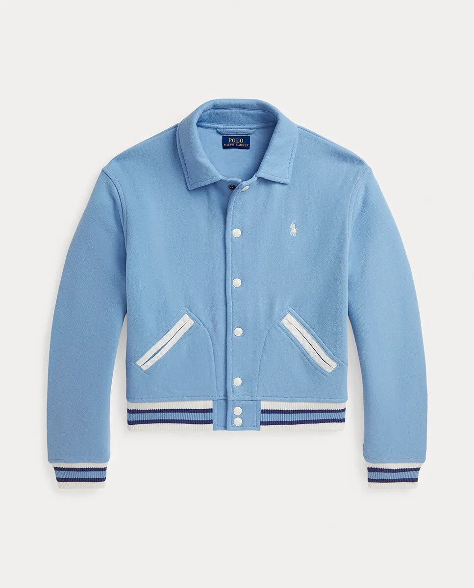 

Детская куртка-бомбер с вышивкой лошади Polo Ralph Lauren, светло-голубой