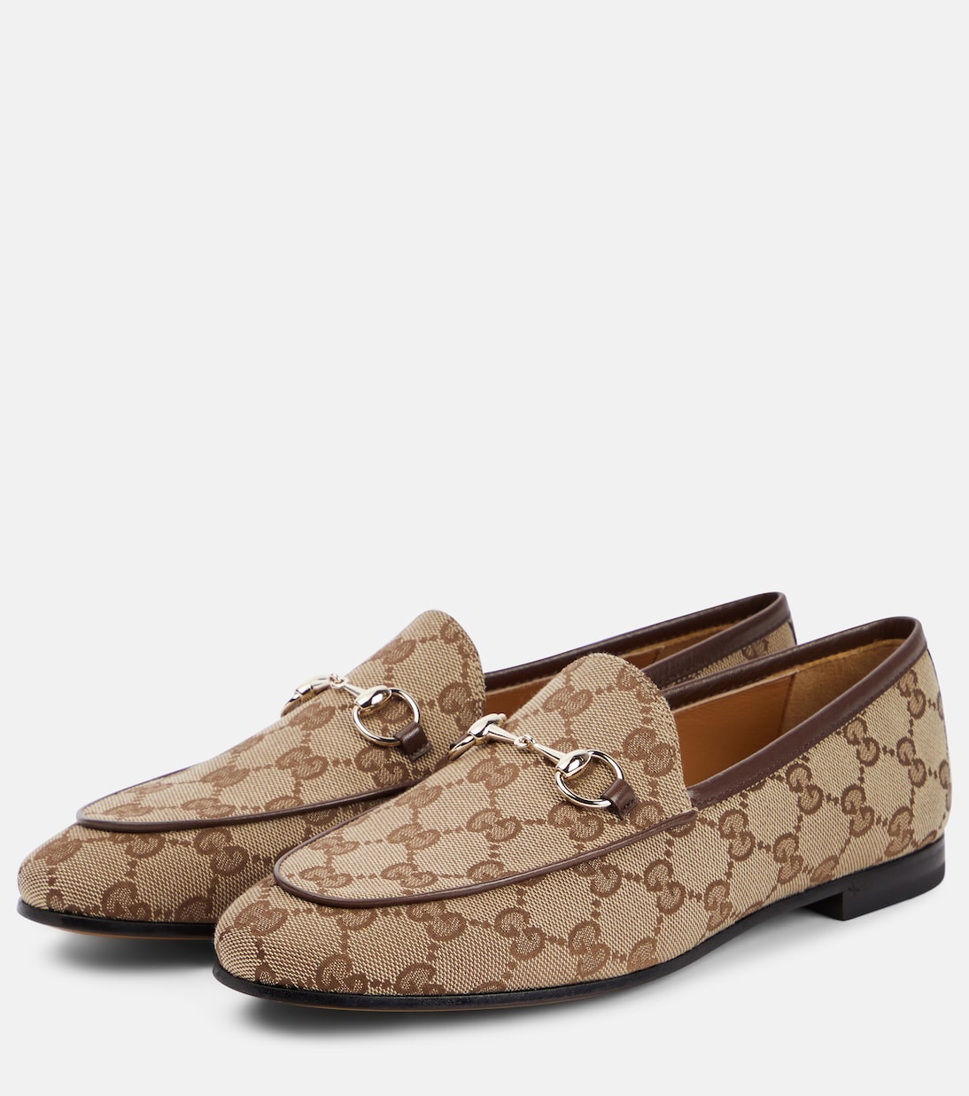 Лоферы Jordaan с подковой GG из ткани Gucci, Beige Ebony/N.Acero — фото 4