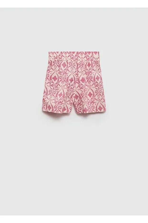 Детские шорты для девочек с принтом Mango Kids, Fuchsia — фото 2