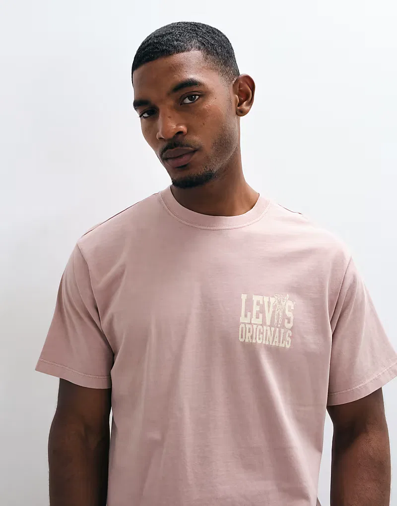 Футболка Levi's с графическим логотипом на груди, розовый — фото 3