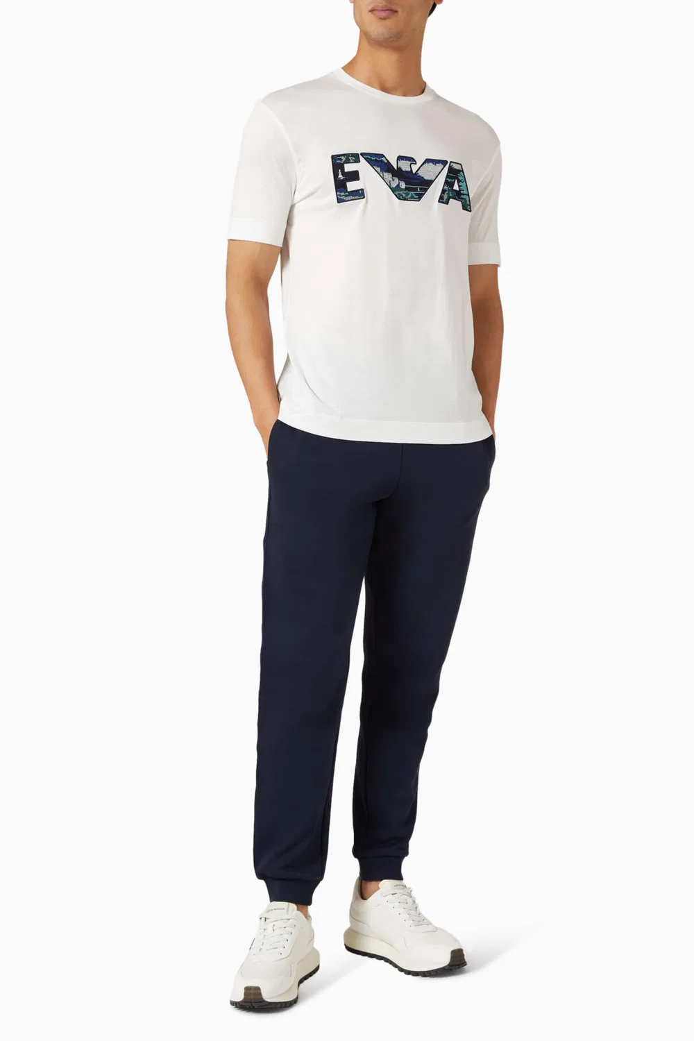 Футболка с коротким рукавом с принтом Eagle Logo Emporio Armani, белый — фото 2