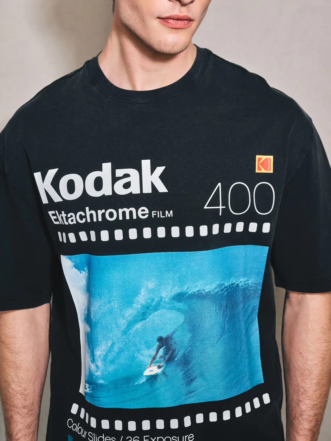 Футболка с графическим принтом Kodak Next, черный — фото 4