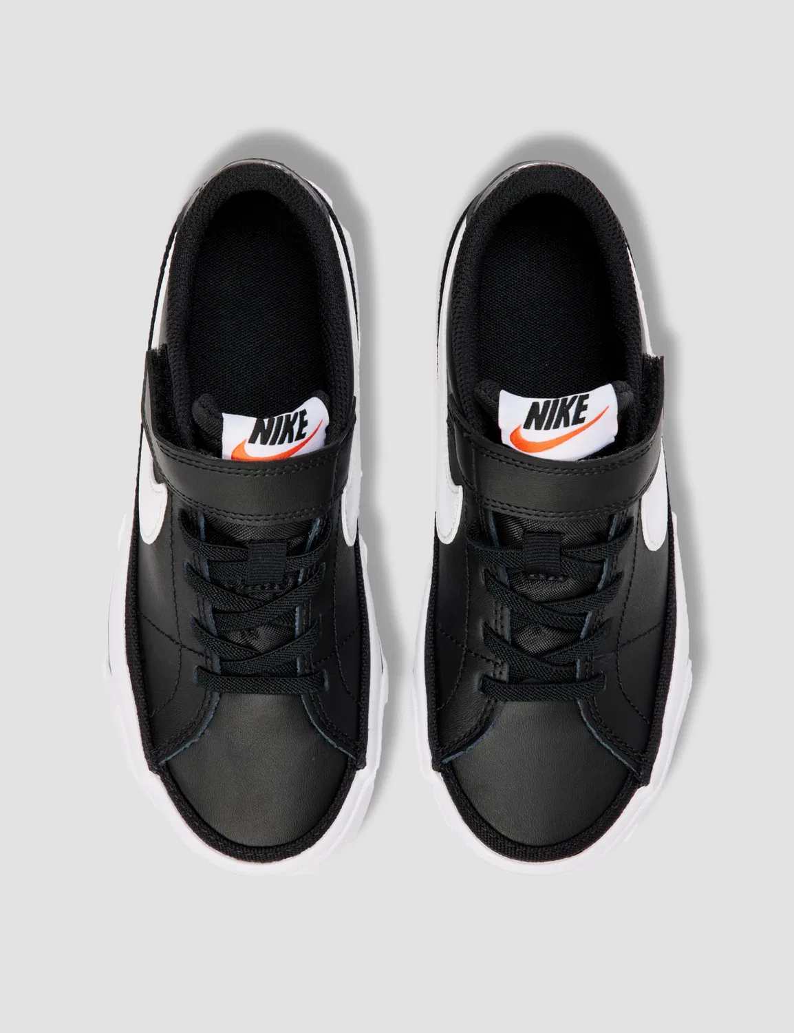 Детские кроссовки для мальчиков с верхом из кожи Court Legacy NIKE, Black Black White Gum Light Brown — фото 4