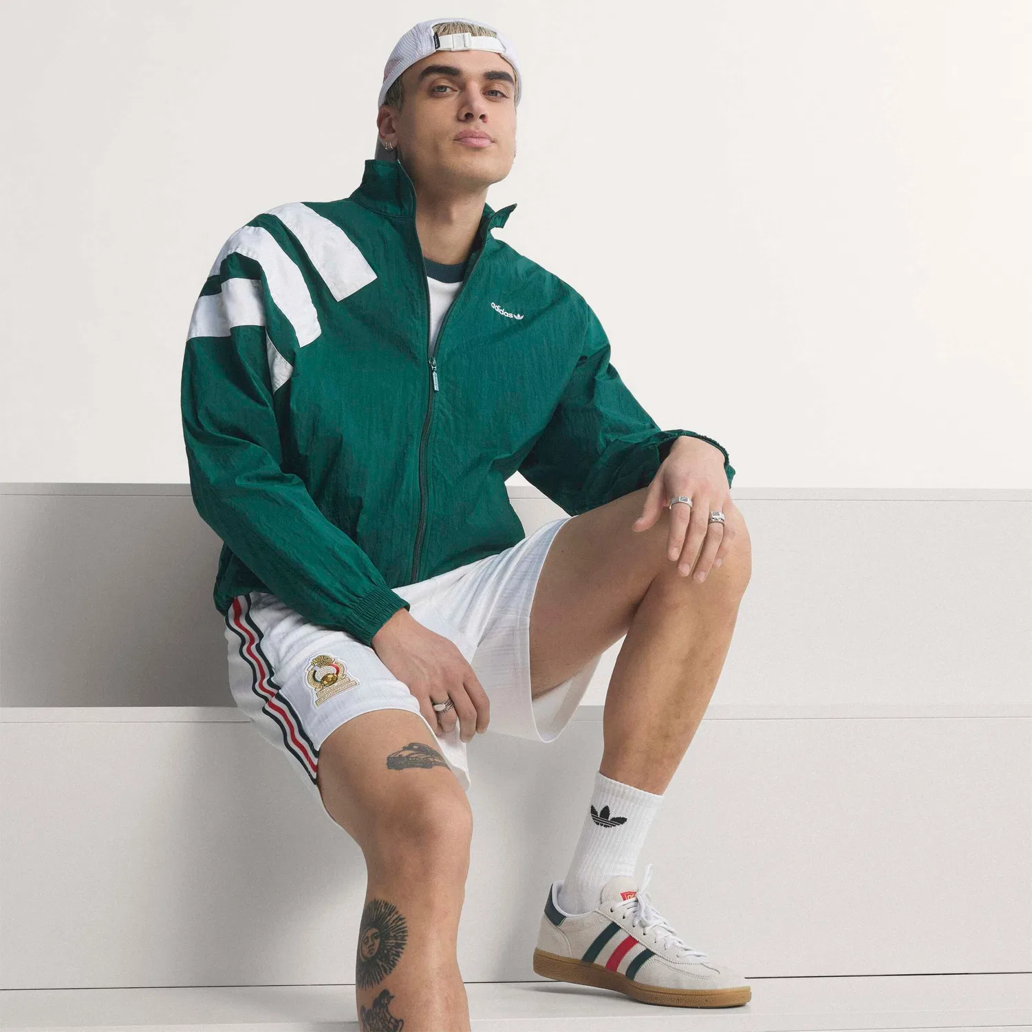 Спортивные шорты Adidas Performance свободного кроя Mexiko Originals белого цвета — фото 3