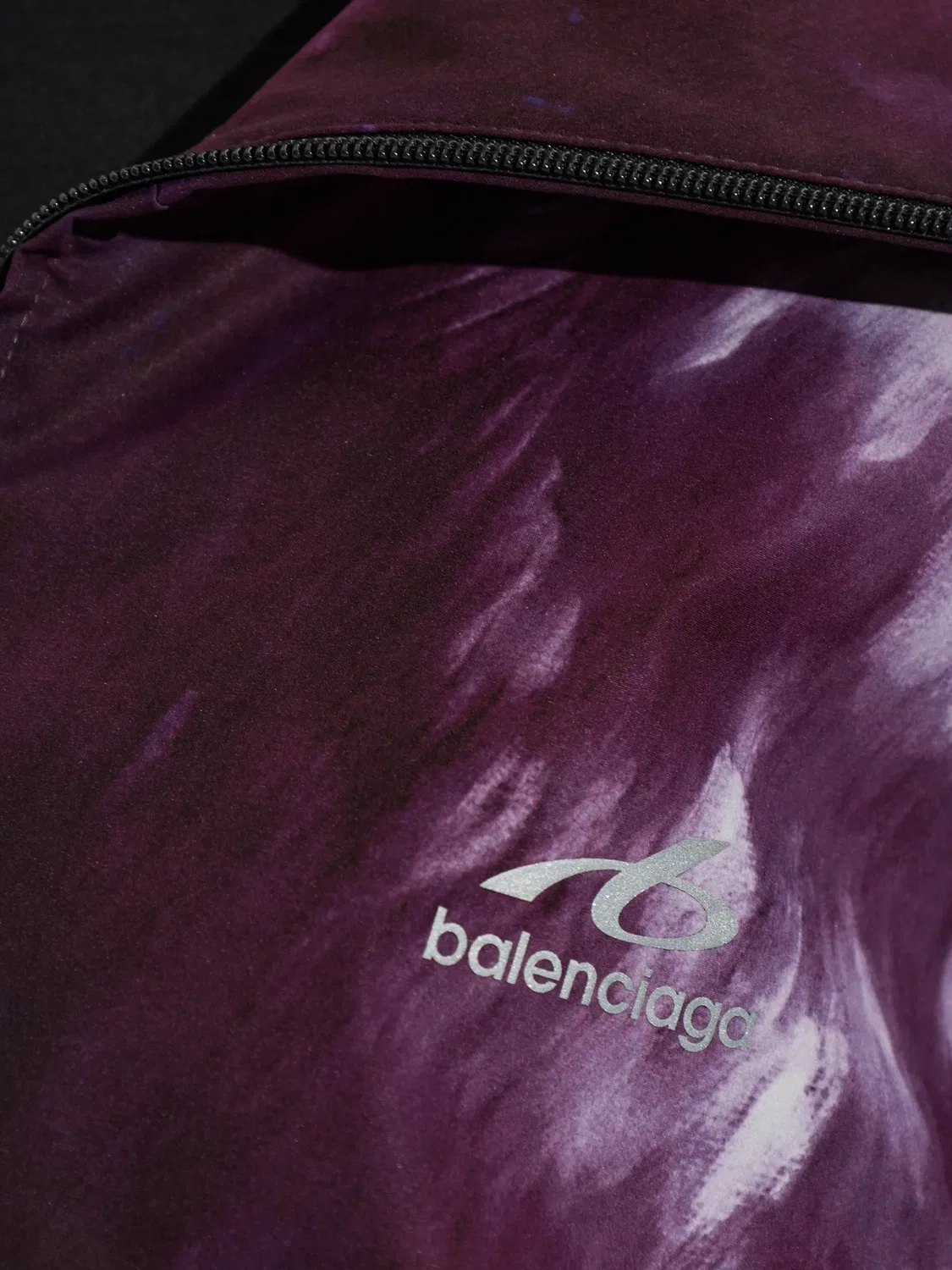 Куртка тай-дай фиолетовая с широким воротником Balenciaga, фиолетовый — фото 4