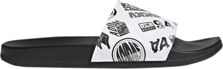 

Сандалии Adidas Adilette Comfort Slide 'All Over Logos - White', черный