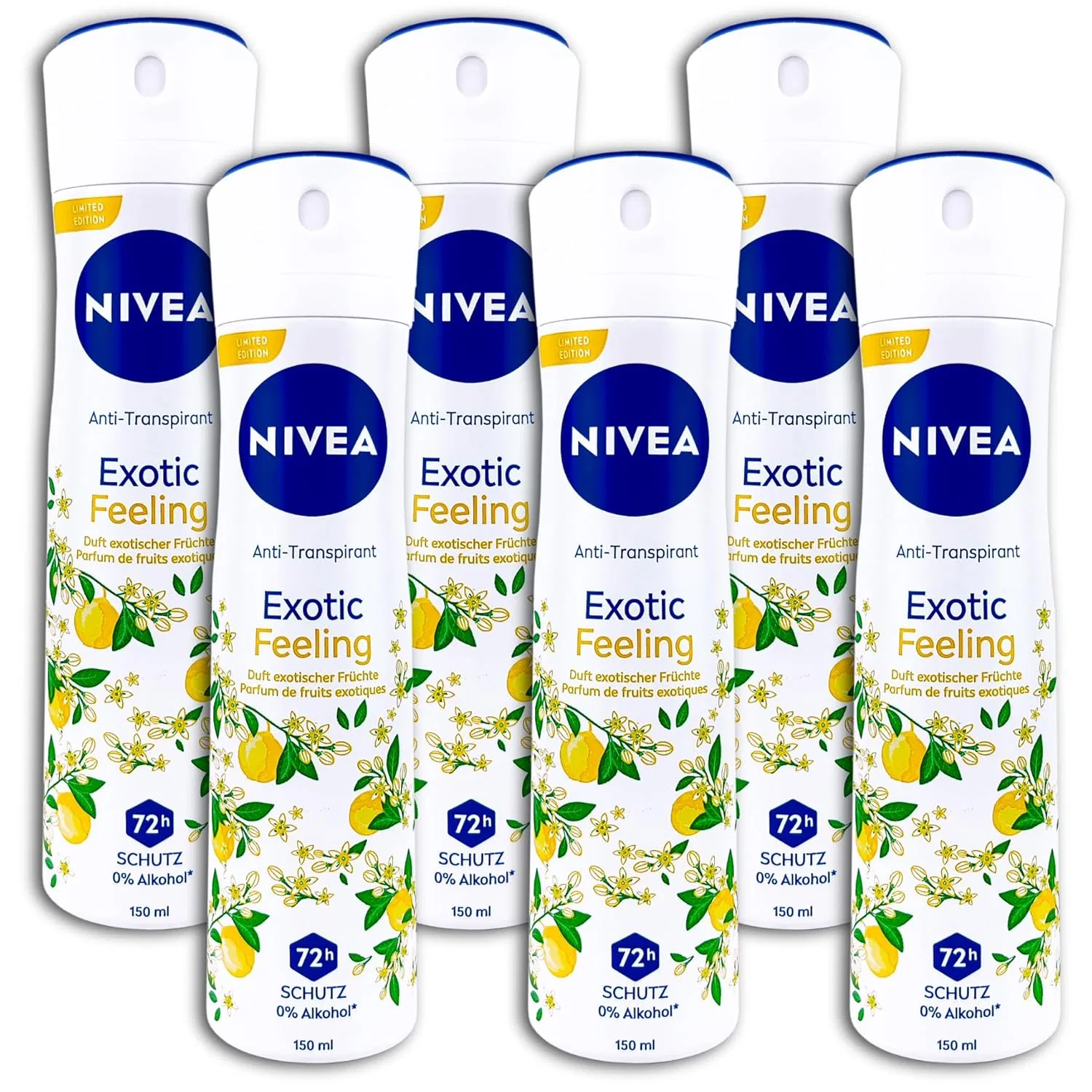 Дезодорант-антиперспирант аэрозольный Exotic Feeling NIVEA 6x150 мл