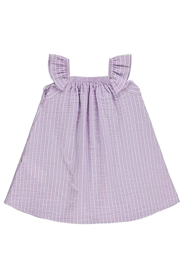 Детское платье для девочек с вышивкой Sequin Drawstring Embroidered Ruffle Dress Civil Baby, Dark Lilac — фото 3