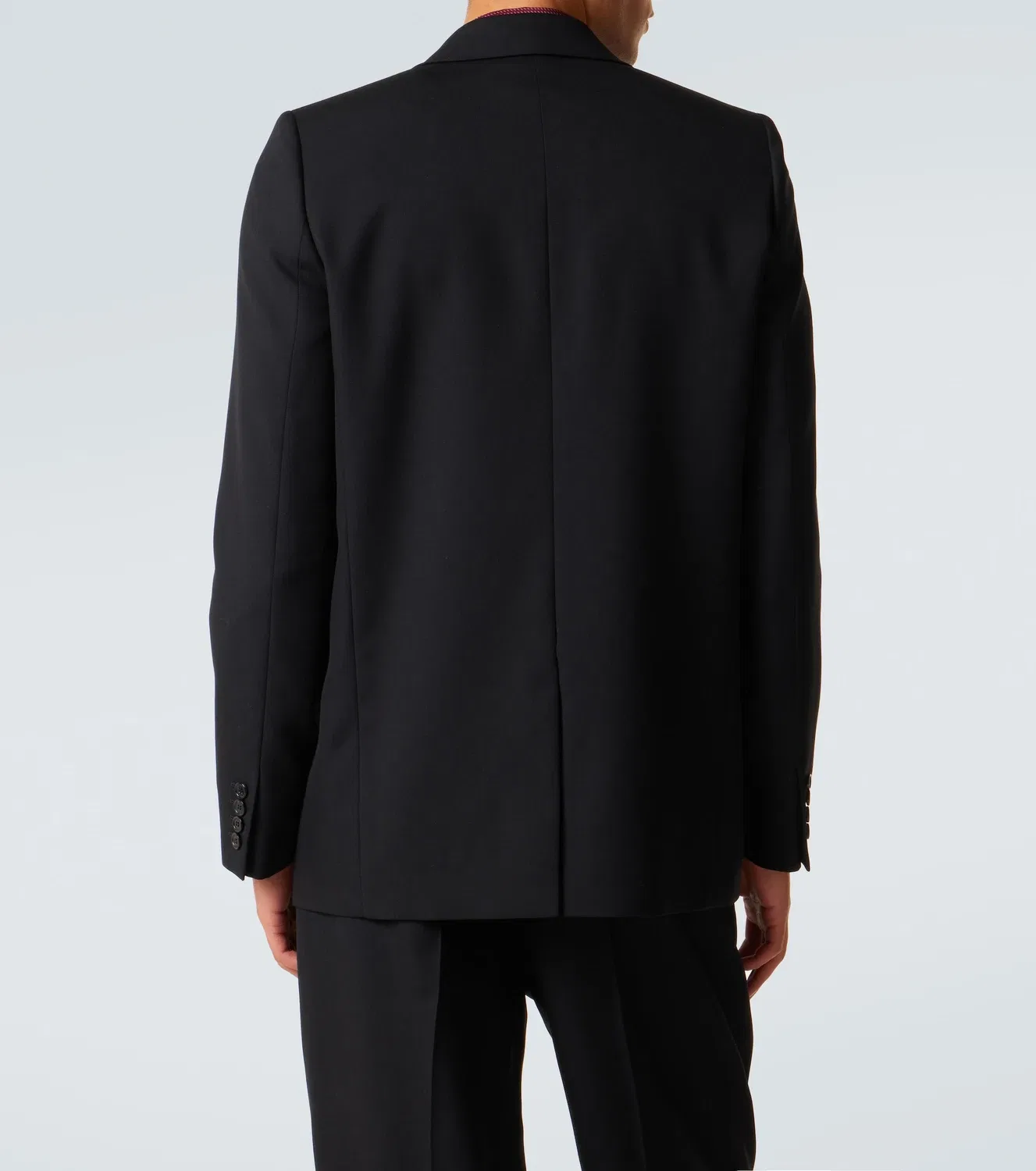 Вечерний пиджак из шерстяного габардина Saint Laurent, черный — фото 4