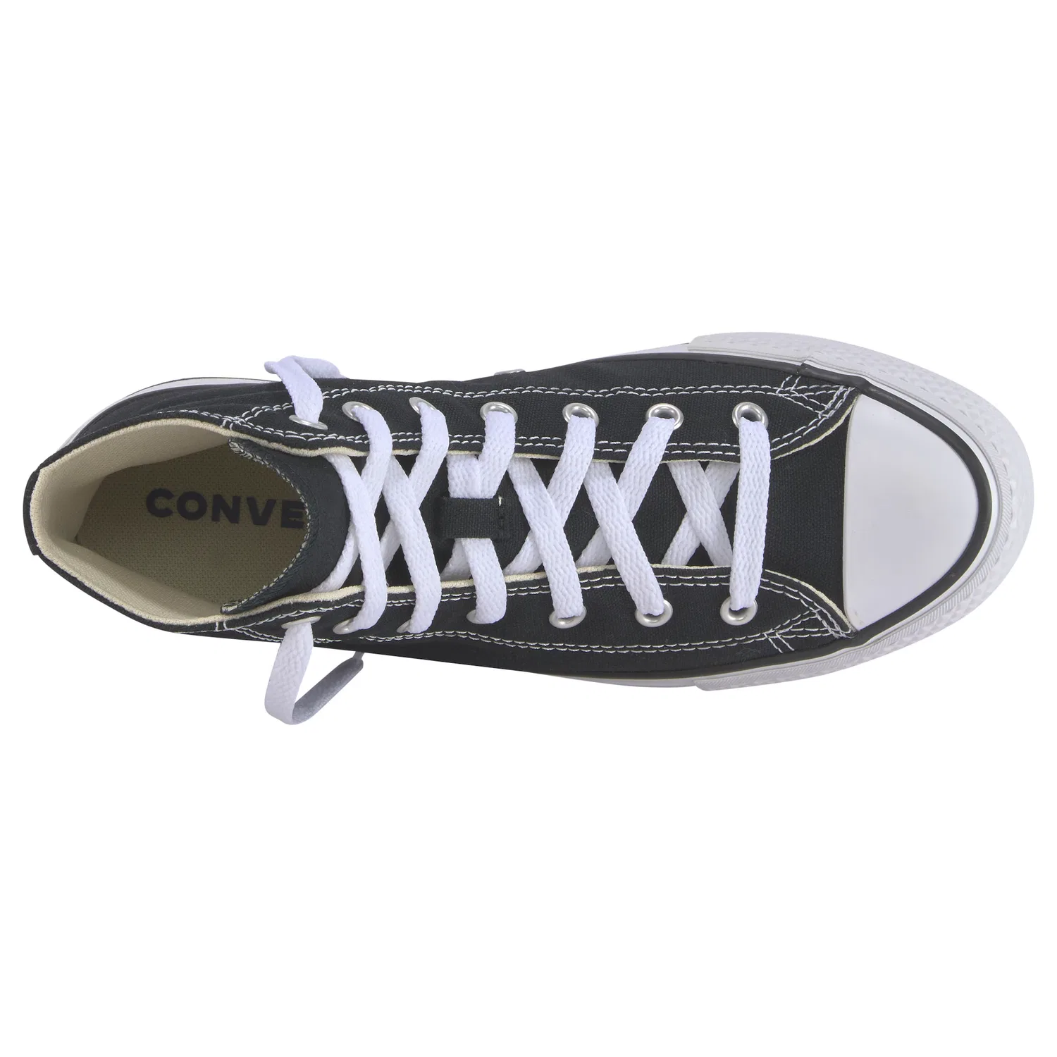 Детские кроссовки на платформе со шнуровкой Converse, Black/White — фото 4