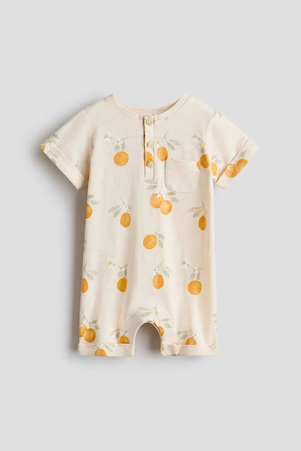 Хлопковый комбинезон с принтом H&M, Hellbeige/Zitronen