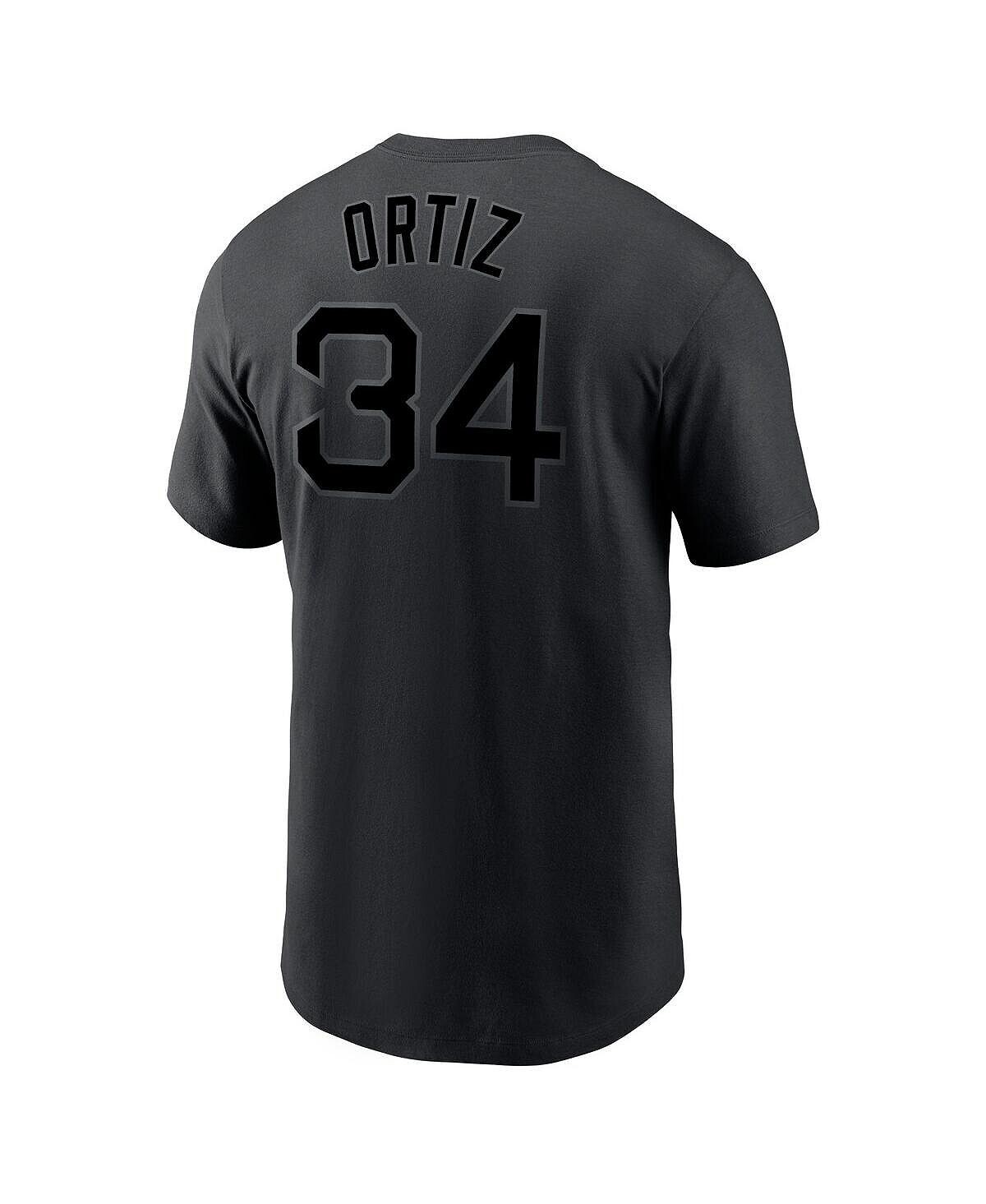 Мужская футболка david ortiz black boston red sox с именем и номером Nike, черный — фото 3