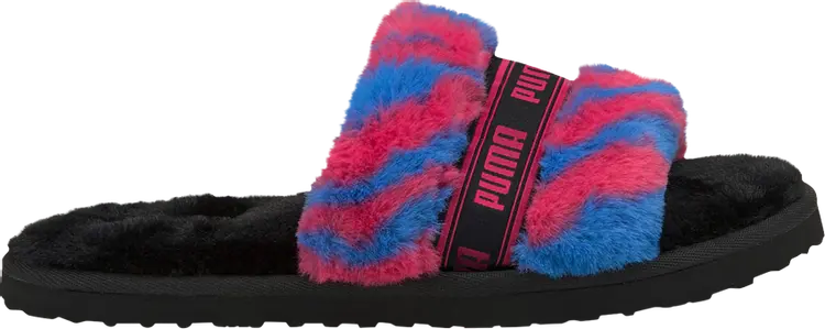 Сандалии Puma Wmns Fluff Slide Wild - Beetroot Purple, черный