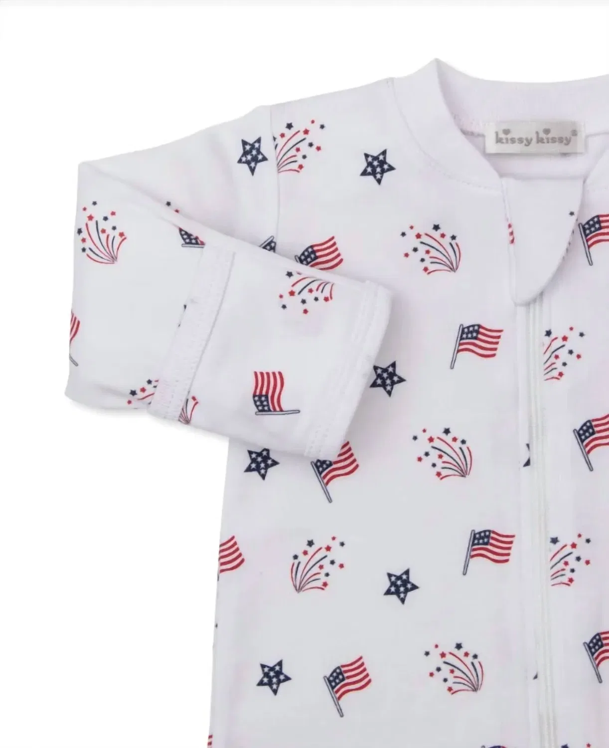 Детский комбинезон-боди с принтом Star-Spangled Freedom на молнии kissy kissy, White — фото 2