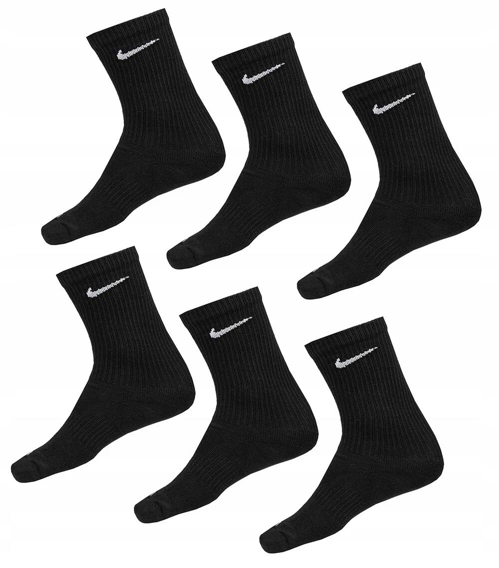 Детские носки с усиленной амортизацией Nike Everyday Plus Cush, 6 пар, Черный