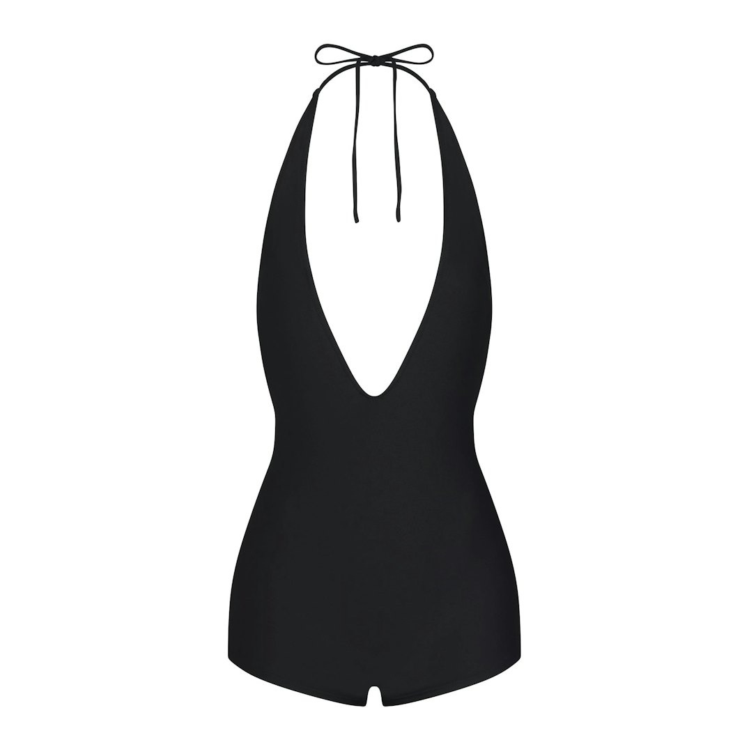 

Купальник SKIMS Signature Swim Plunge Shortie, черный