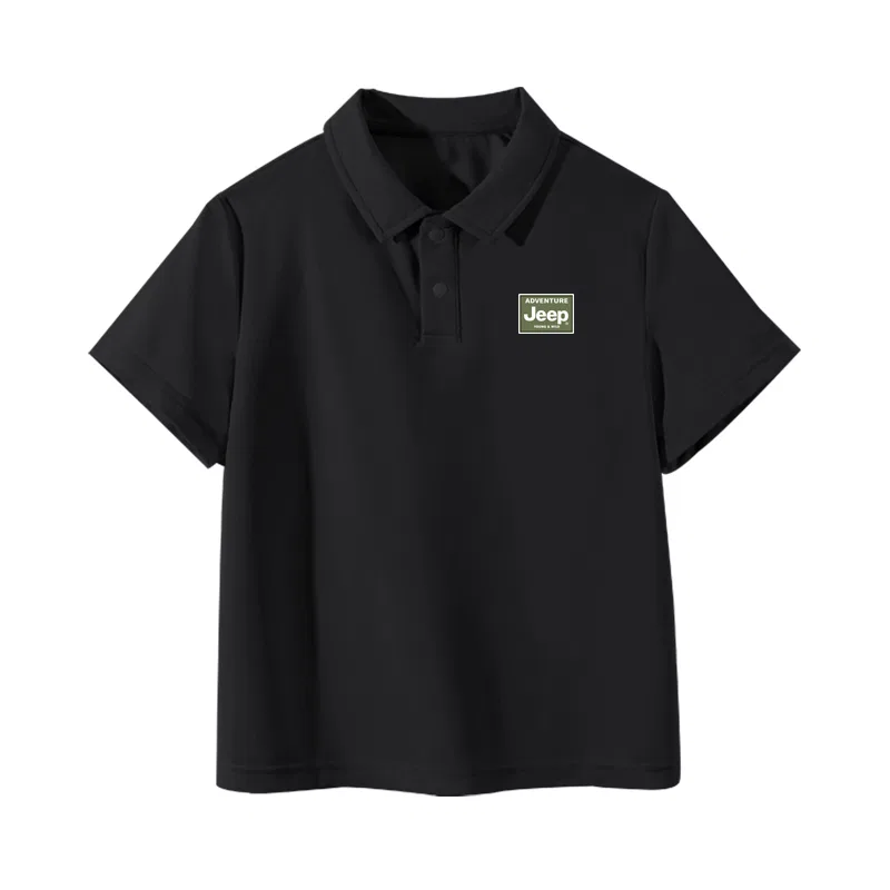 Детское поло с коротким рукавом Jeep, Black/E тёмно-зелёный K
