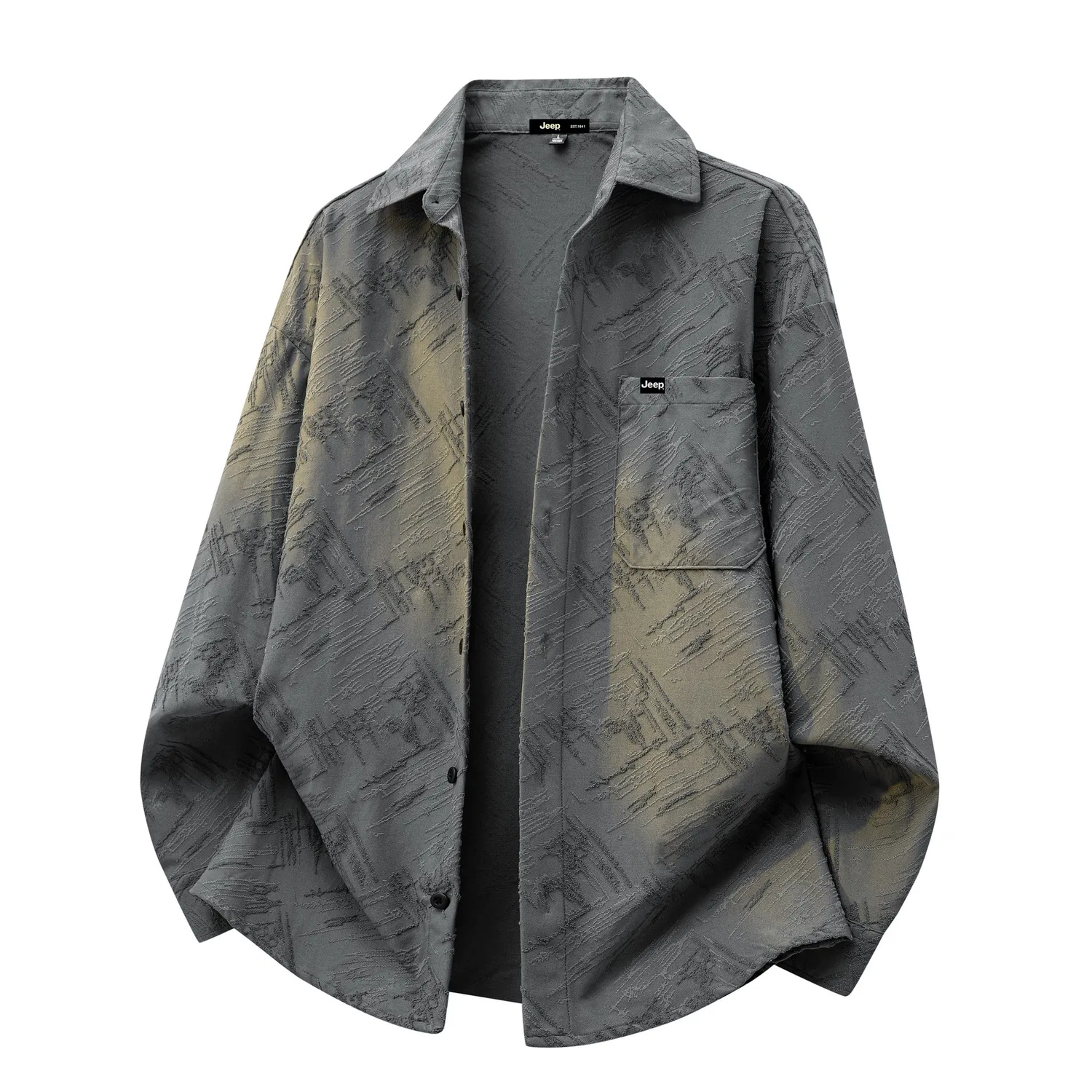 Детская рубашка с воротником, свободного кроя, Jeep Leisure Collection, Jeep, Gray