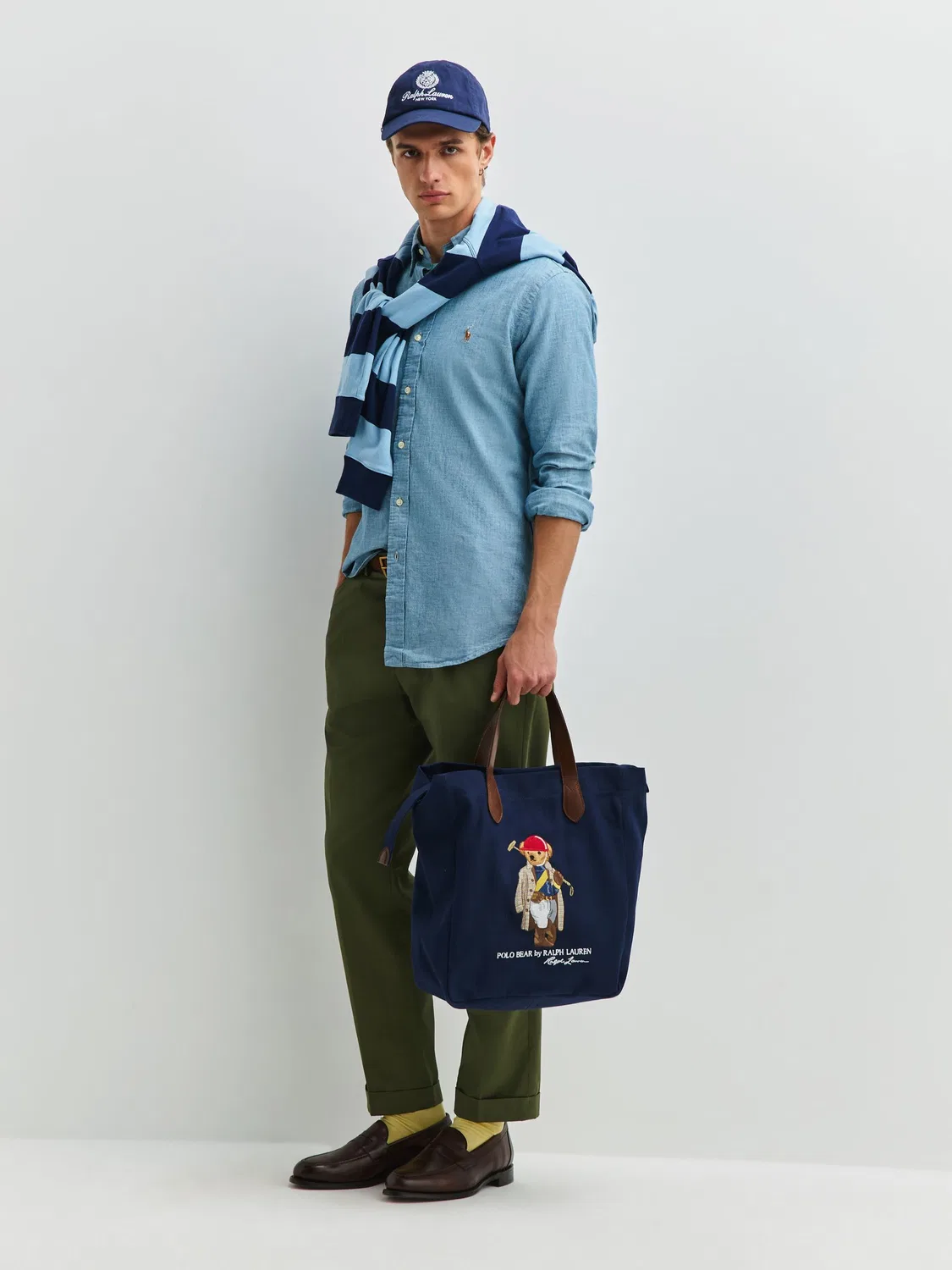 Рубашка Oxford, Custom Fit Polo Ralph Lauren, светло-джинсовый синий — фото 3