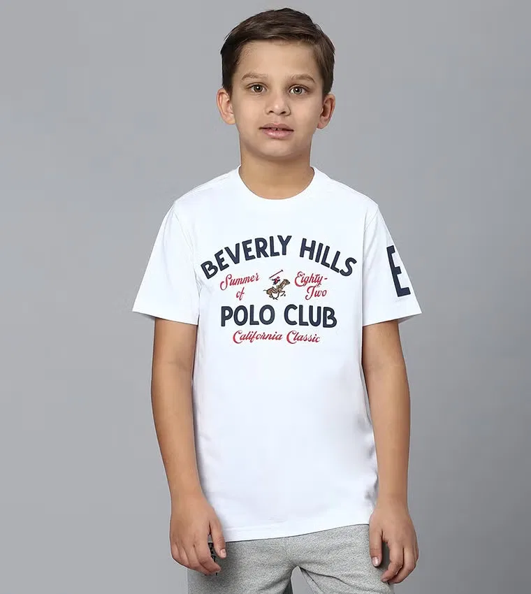 Футболка с принтом логотипа Beverly Hills Polo Club, белый