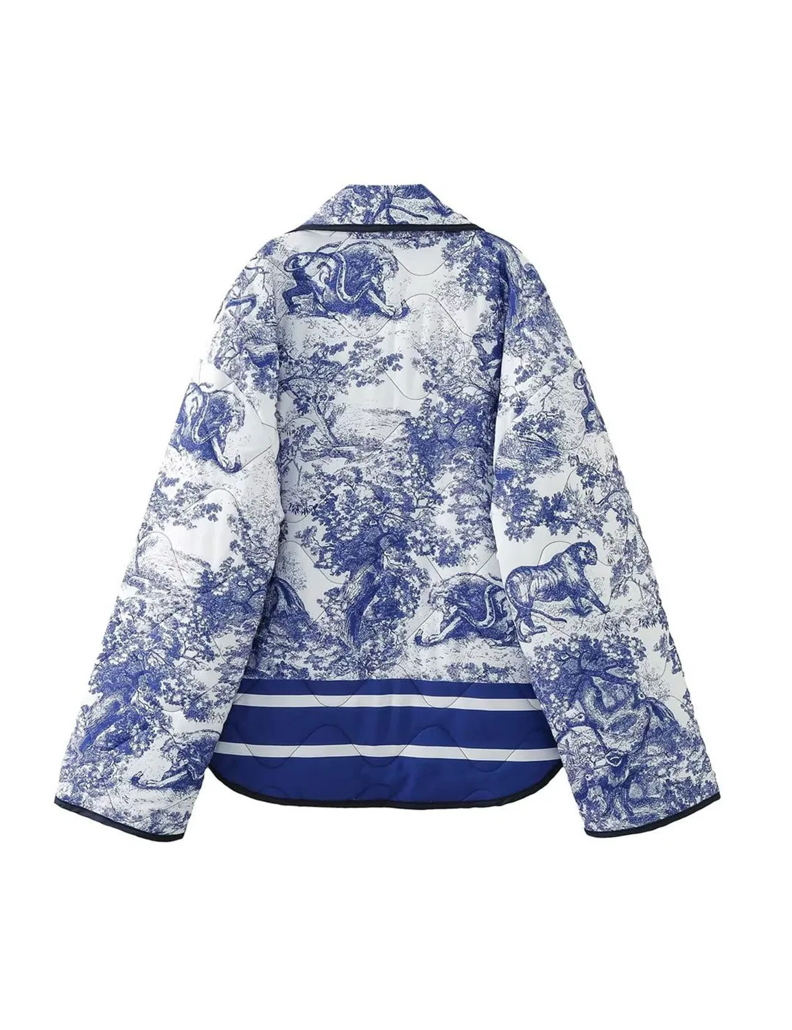 Женская куртка с принтом Vintage Floral Print, 02blue — фото 2