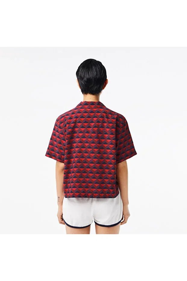 Рубашка Lacoste Ikl-Bordo свободного кроя, бордовый — фото 3