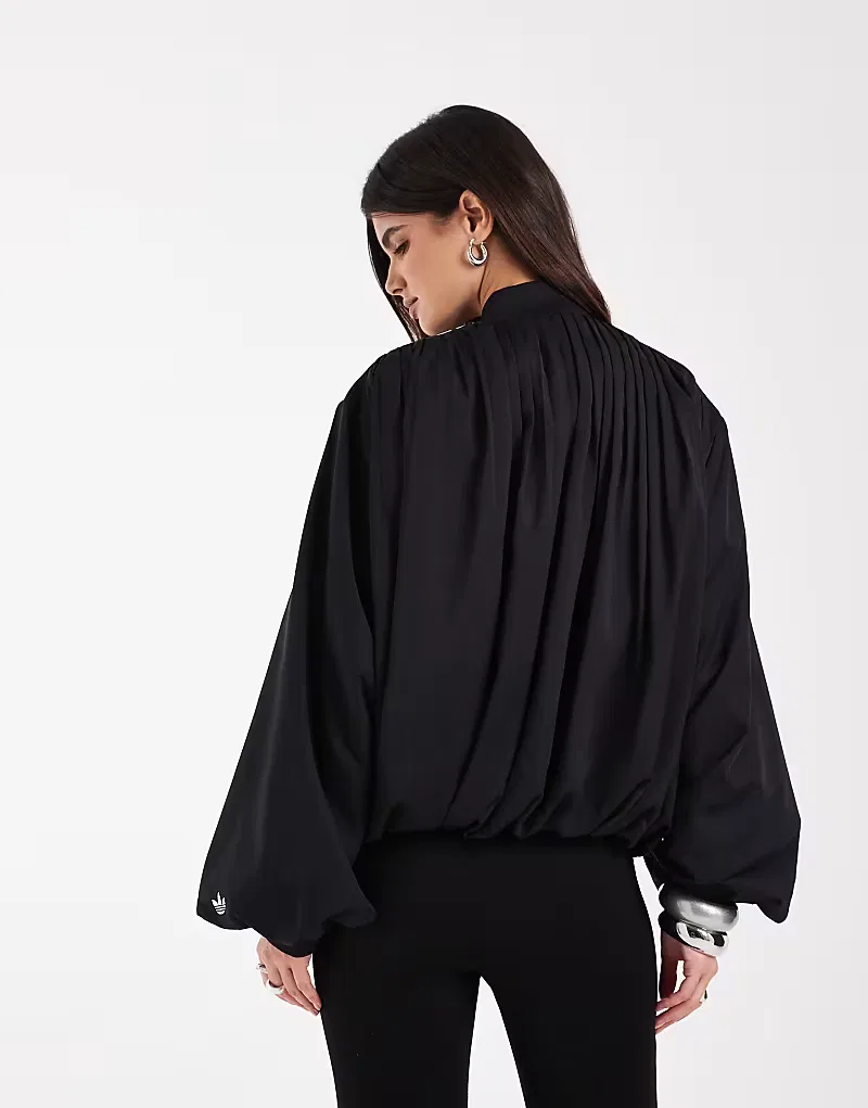 Плиссированная спортивная куртка Adidas Originals, черный — фото 3