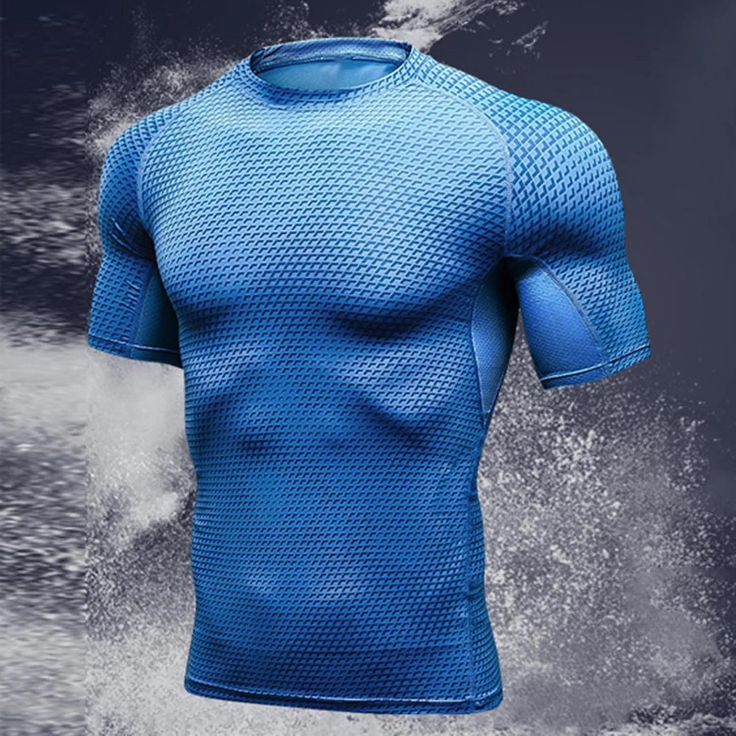 Мужская раглан футболка с коротким рукавом Crewneck Summer Shirt, Blue — фото 3