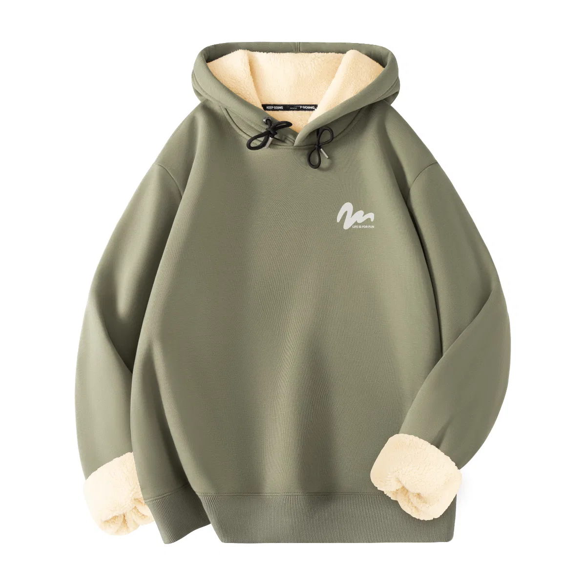 Детский худи с капюшоном утепленный MINISO, Gray Pea Green