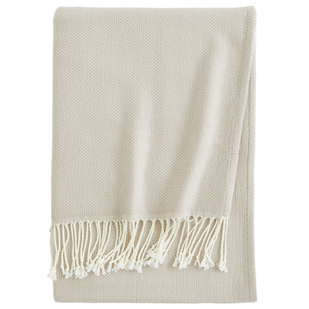

Плед H&M Home Jacquard-weave, серо-бежевый