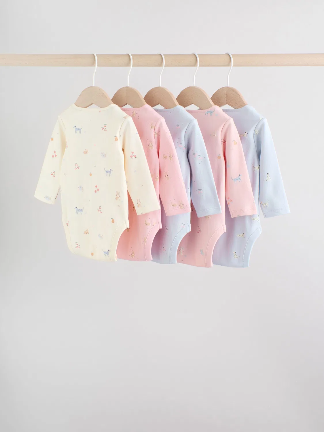 Комплект боди с длинным рукавом, 5 шт., Multi Pastel Character Next, мультипастельный — фото 2