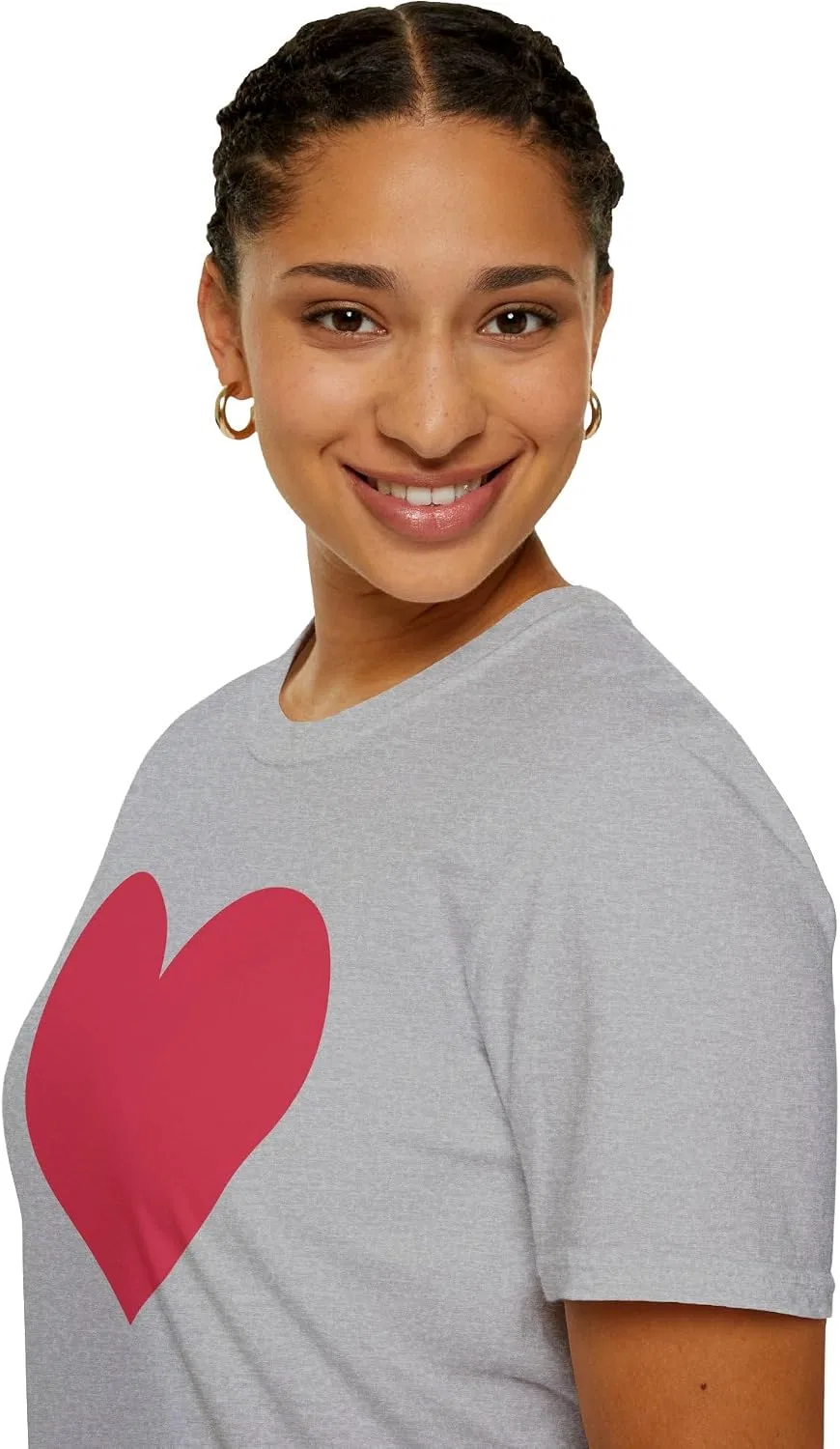 Мужская футболка с принтом Red Heart Graphic, серый меланж — фото 3