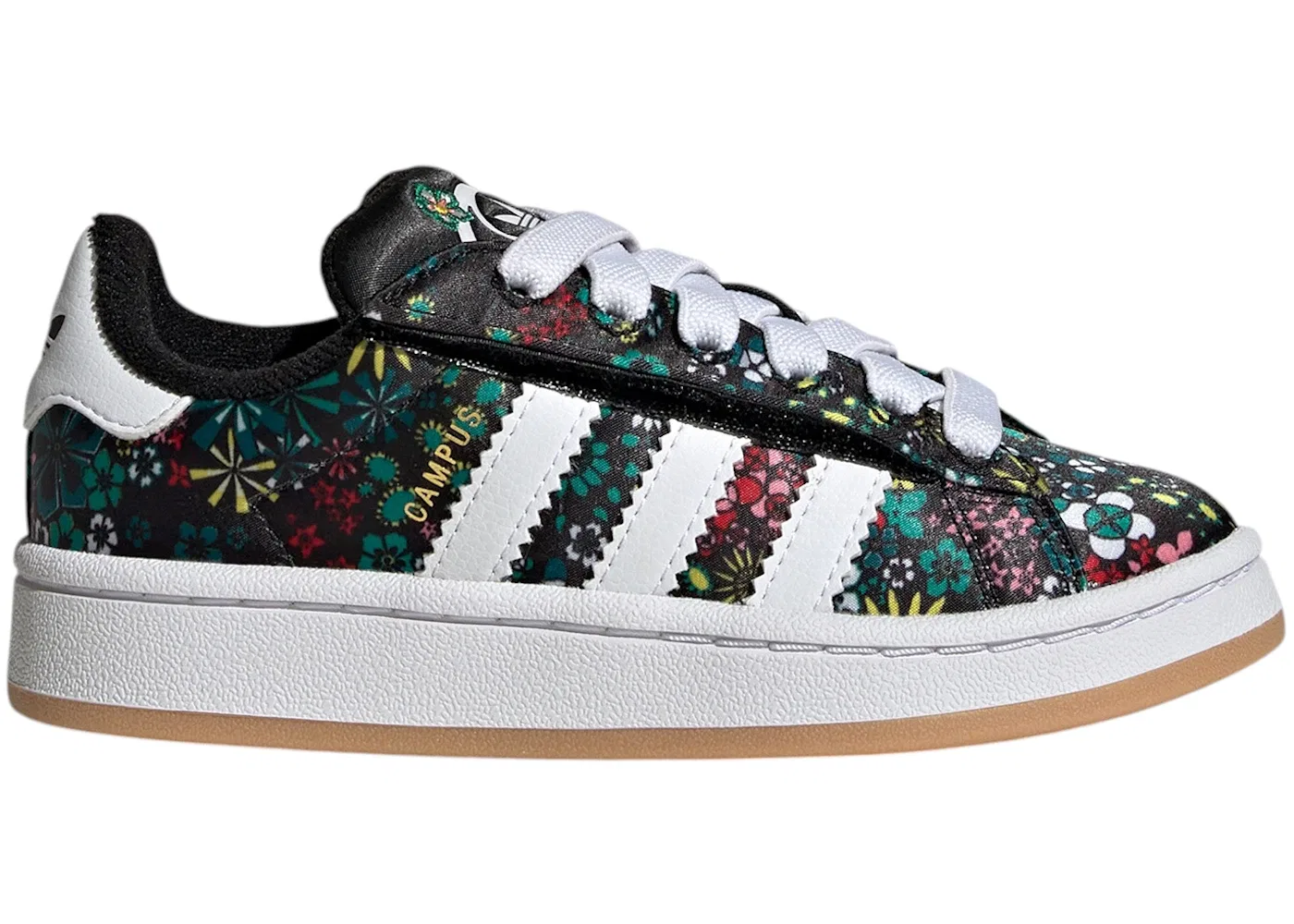 Детские кроссовки Lifestyle с закрытием на липучке Adidas Campus 00s Comfort Closure Liberty London Black Floral, Core Black/Cloud White/Gold Metallic