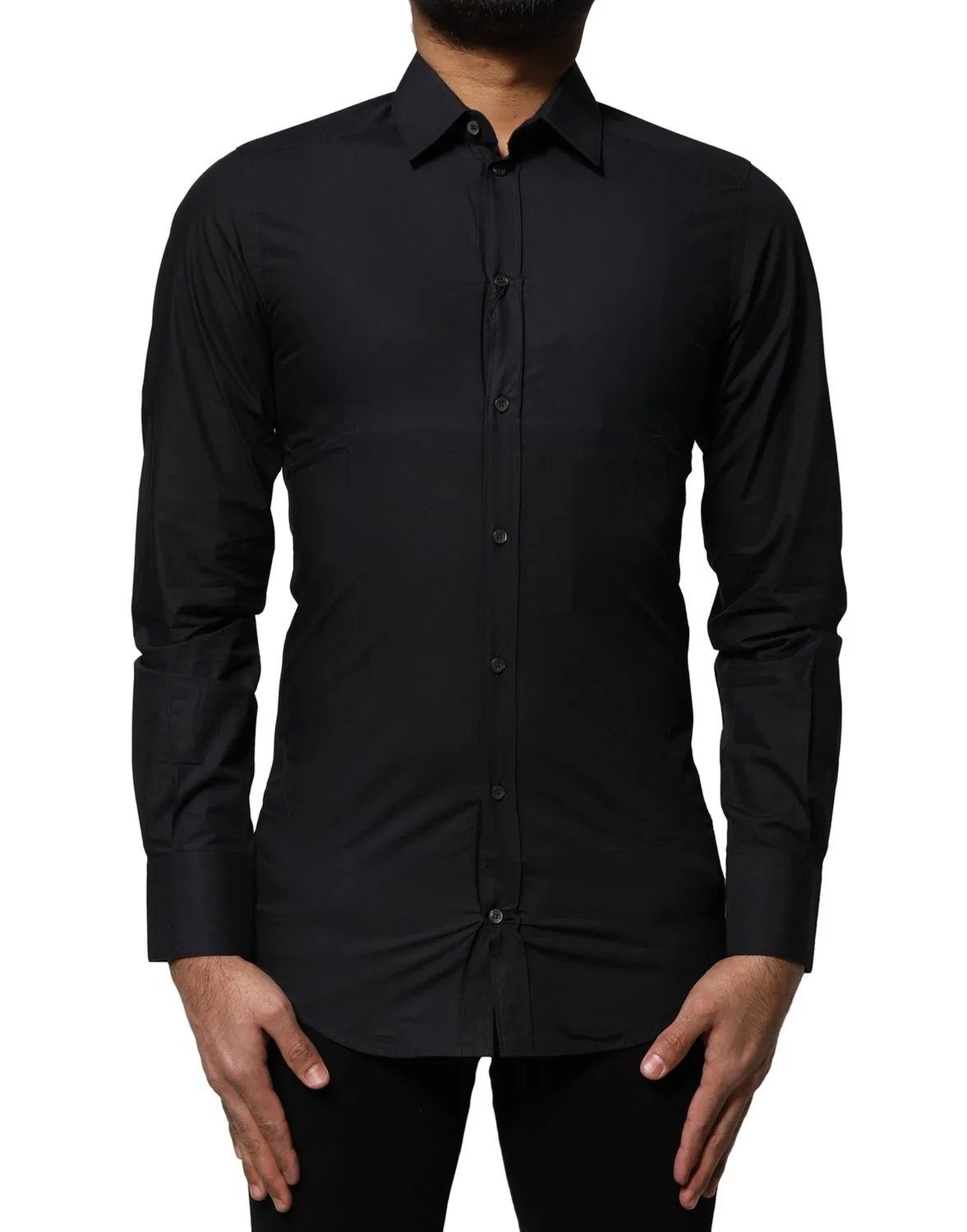 Мужская рубашка с длинным рукавом GOLD dress shirt Dolce & Gabbana, Black — фото 4