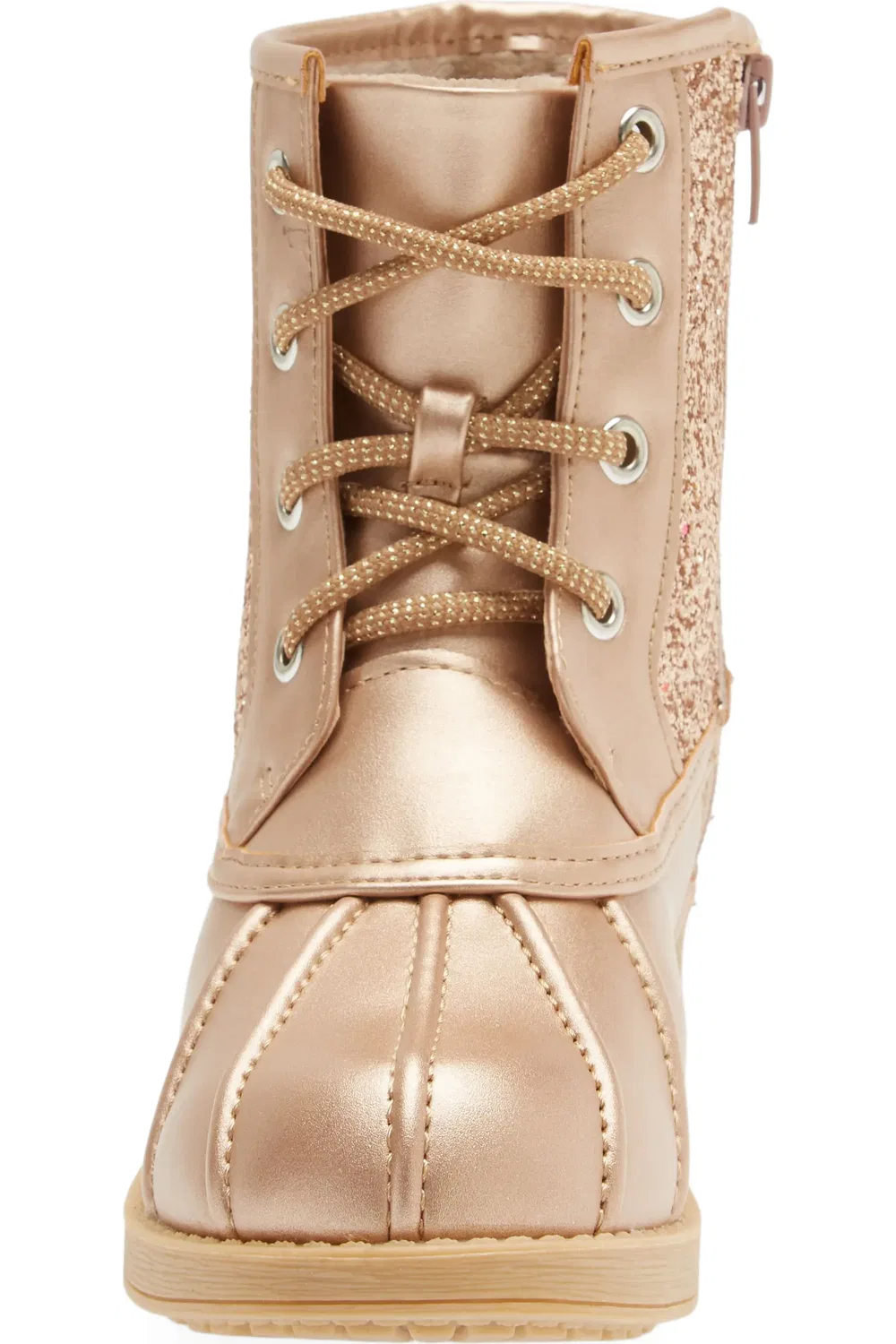 Детские ботинки утиный нос с блестками Glitter Duck Boot DREAM PAIRS, Rose/Gold — фото 4