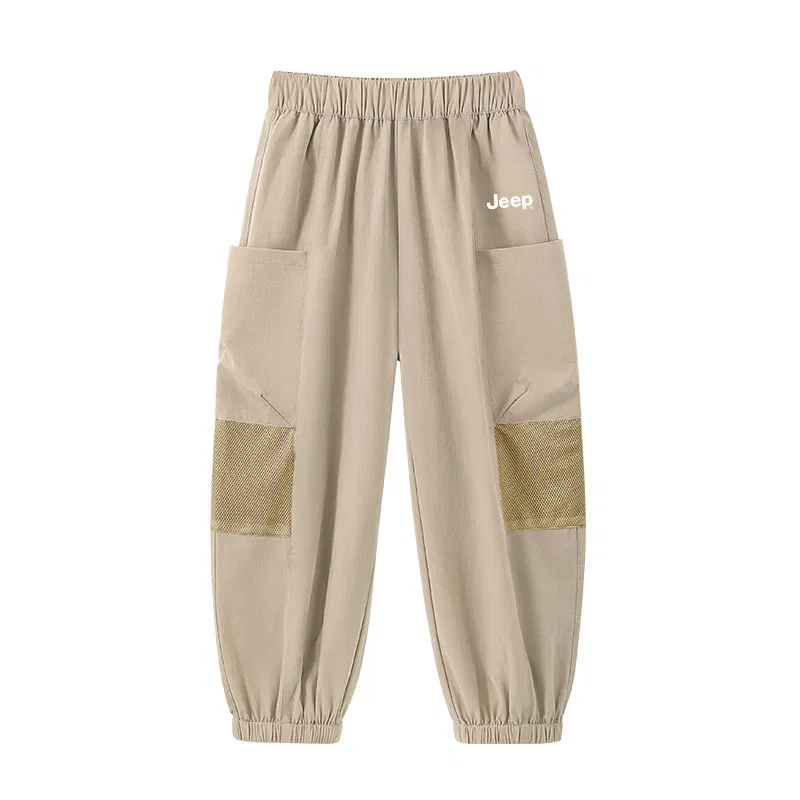 Детские карго-брюки из тонкого стрейча, модель Thin Stretch, Jeep, Light Khaki/E White Label K