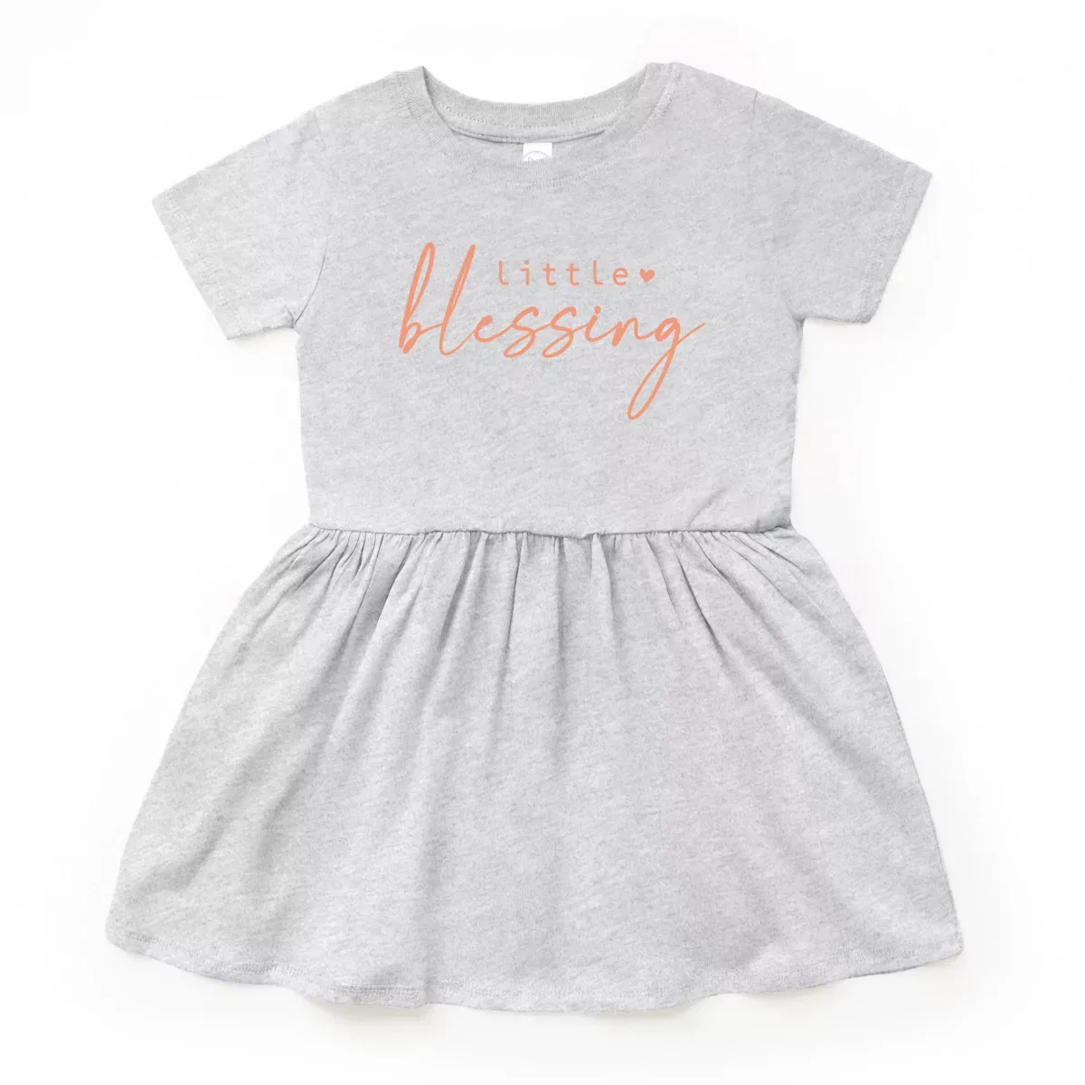 Детское платье для девочек с длиной до колена Little Blessing Heart The Juniper Shop, Heather Grey