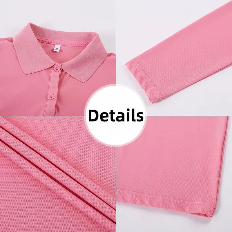 Женская polo-рубашка с длинным рукавом Zyfs-8732, Pink — фото 4