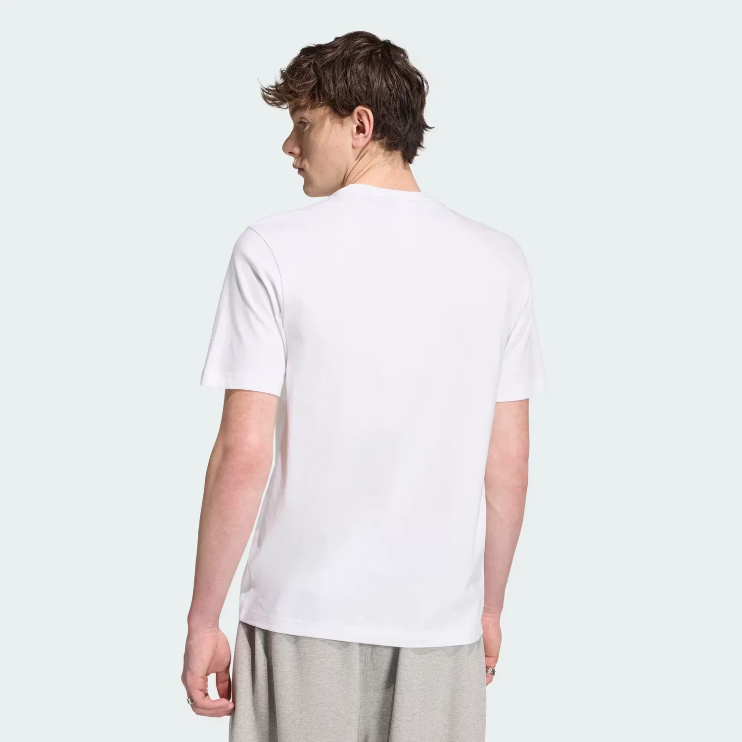 Мужская футболка с круглым вырезом Trefoil Essentials Adidas Originals, белая — фото 2