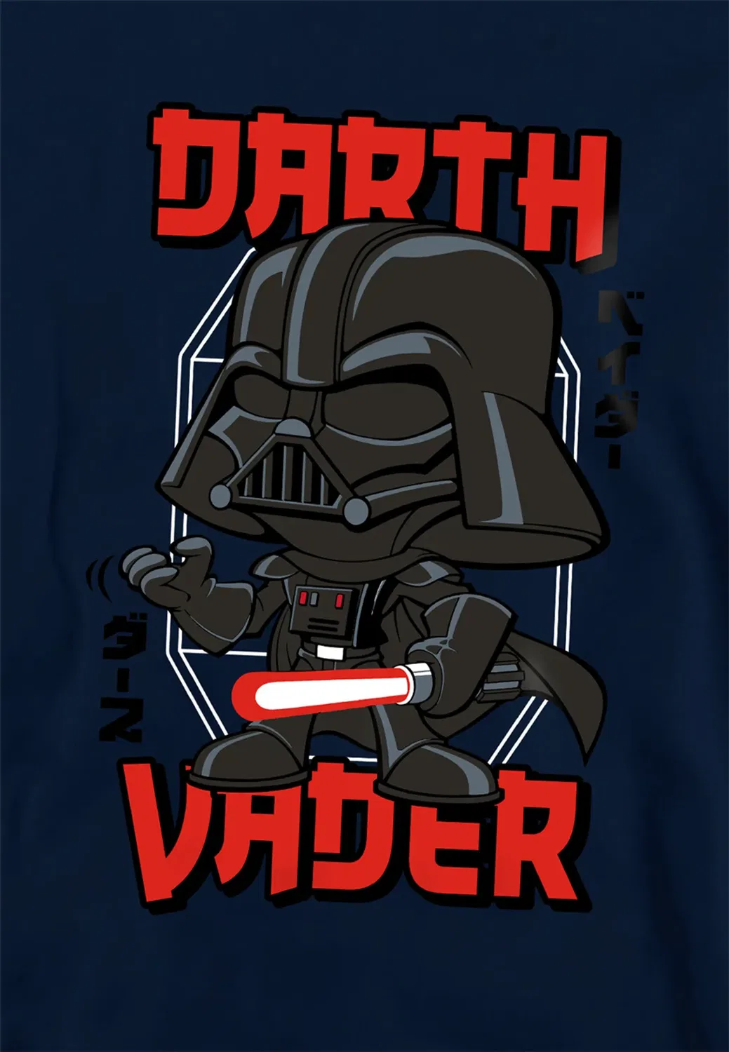 Детский худи с принтом Star Wars Darth Vader Kawaii Disney, Navy — фото 2
