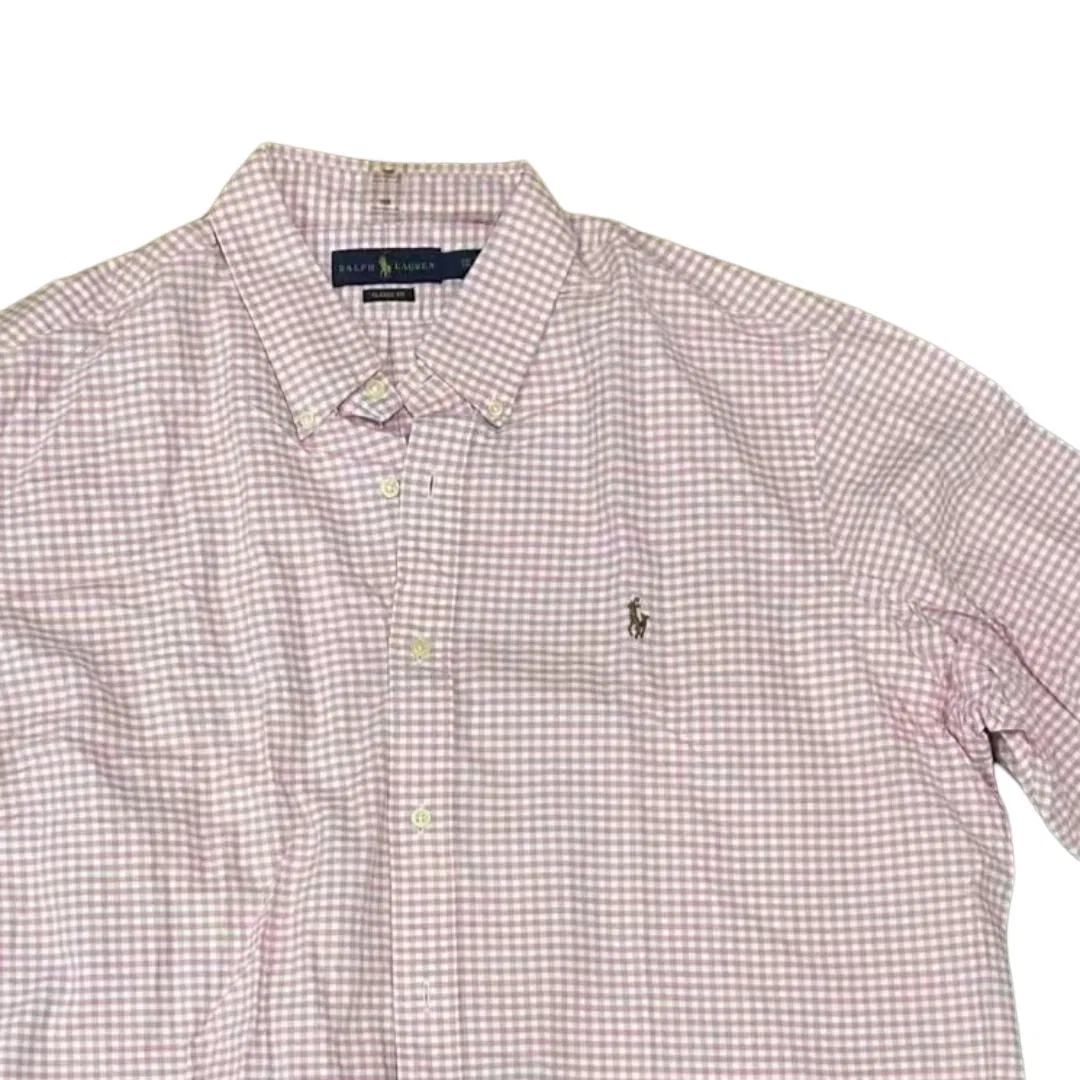 Мужская рубашка с отложным воротником прямого кроя Pink Polo Ralph Lauren, Pink — фото 4