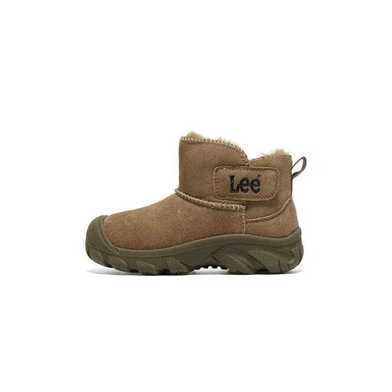 Детские зимние ботинки из синтетической кожи с липучкой High top Lee, Gray Green