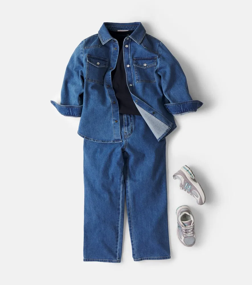 Прямые джинсы Moncler Enfant, синий — фото 2