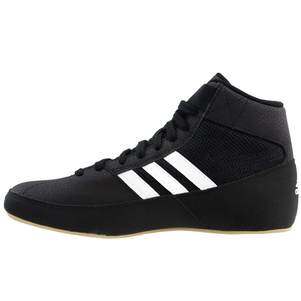 Детские боксерские кроссовки для мальчиков на шнуровке Hvc 2 Adidas, Iron Black White Metallic — фото 3