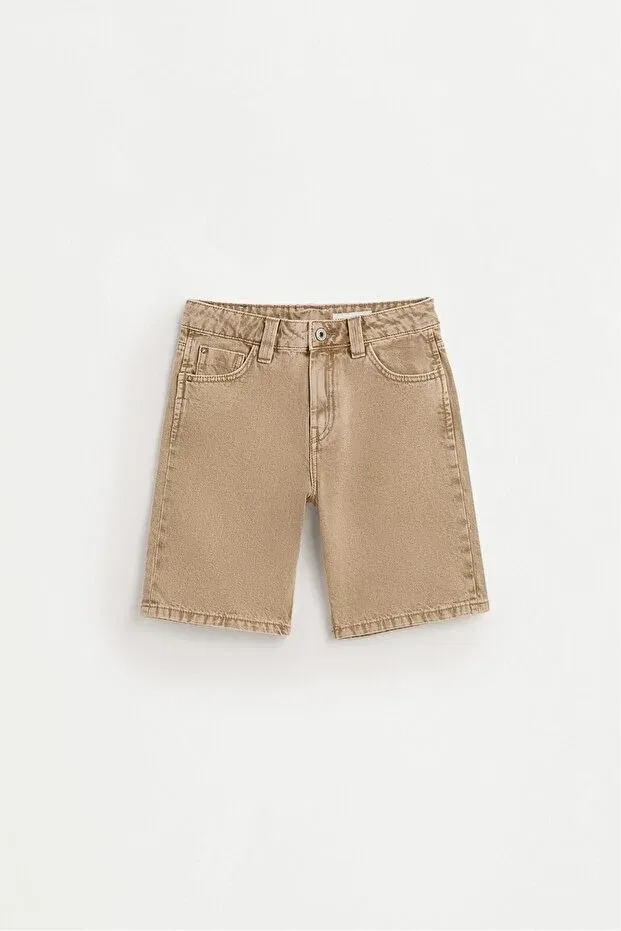 Детские шорты для мальчиков джинсовые Relaxed fit denim bermuda shorts Lefties, Yellowish Brown